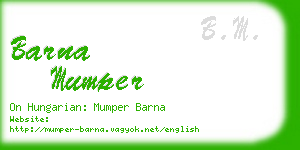 barna mumper business card